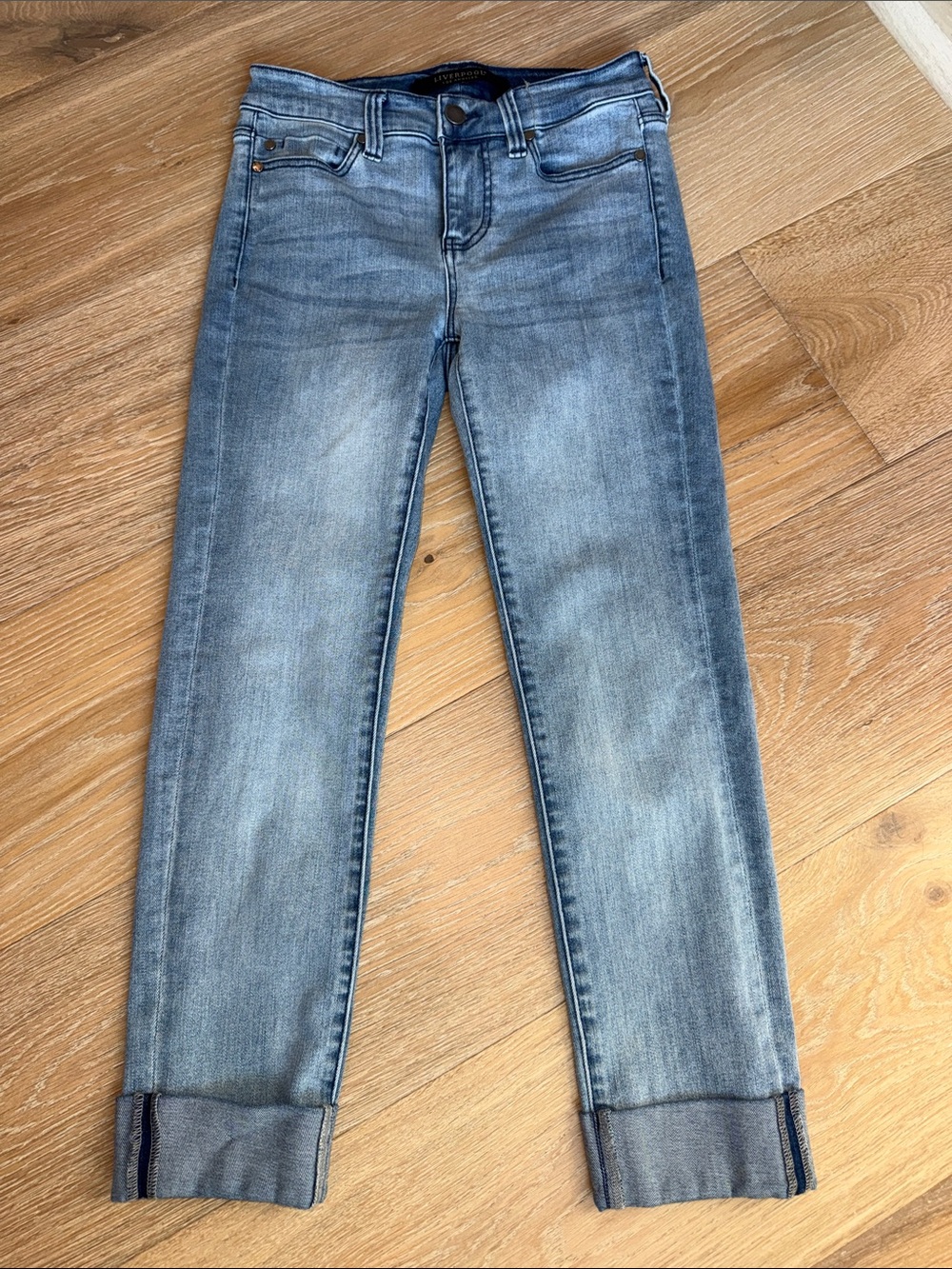 Liverpool Light Blue Cropped Slim Jeans
